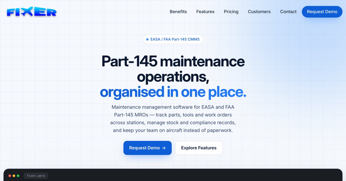 Screenshot of fixer.aero